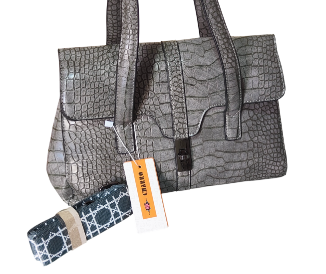 CHARRO BORSA DONNA MANICI TRACOLLA ELEGANTE GREY - Clicca l'immagine per chiudere