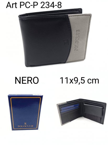 PORTAFOGLIO UOMO PELLE POLO CLUB NERO-GRIGIO - Clicca l'immagine per chiudere